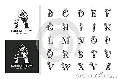 Decorative luxury wedding monogram logo alphabet set Vector Illustration