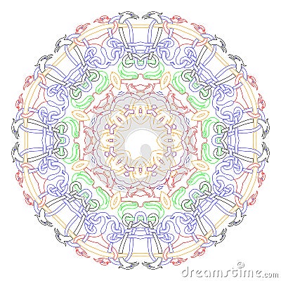 Decorative mandala. Good for coloring book for adult and older children Cartoon Illustration