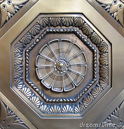 Decorative metal medallion Stock Photo