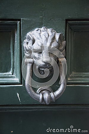 Decorative metal ring knock door Stock Photo