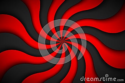 Decorative modern red spiral background. Swirling radial pattern Vector Illustration