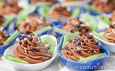 Mouse chocolate in small plates Stock Photo