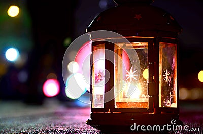 Decorative Multi-coloured Lantern Editorial Stock Photo