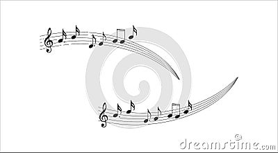 Decorative Musical notes Vector Illustration