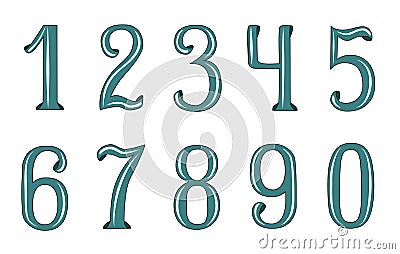 Decorative numbers Vector Illustration