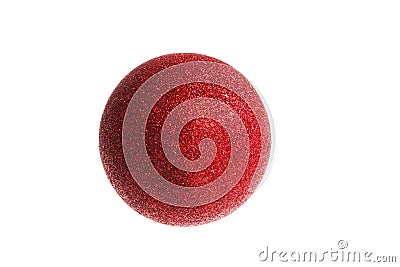 Decorative one red round ball ornament for Christmas tree Stock Photo