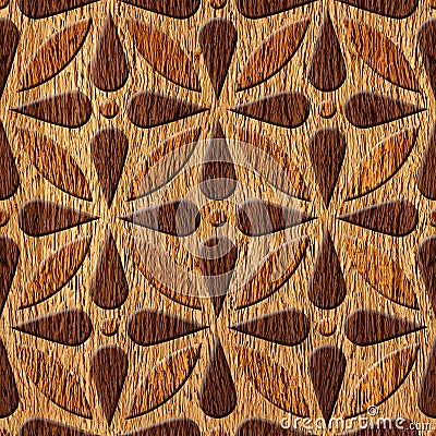 Decorative oriental pattern - wooden texture Stock Photo