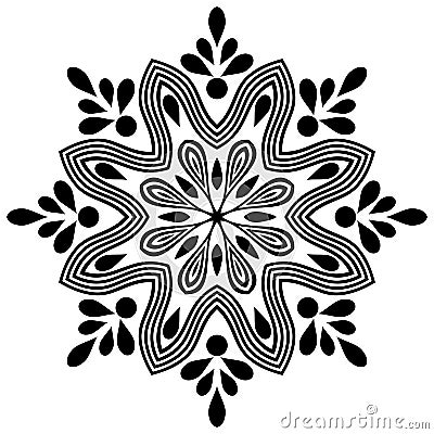 Decorative ornament in ethnic oriental style. Circular pattern in form of mandala for Henna, Mehndi, tattoo, decoration. Vector Illustration