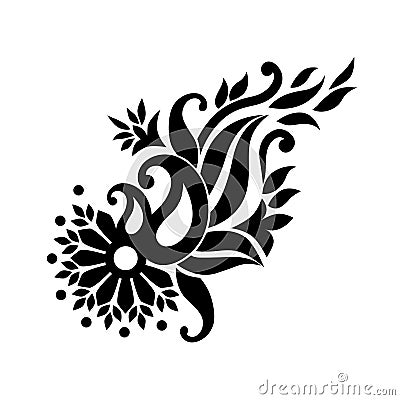 Decorative ornament in paisley oriental style. Circular pattern in form of mandala for Henna, Mehndi, tattoo, decoration. Vector Illustration