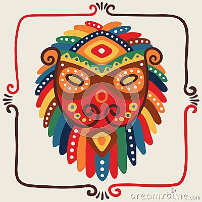 Decorative ornamental head of the lion Vector Illustration