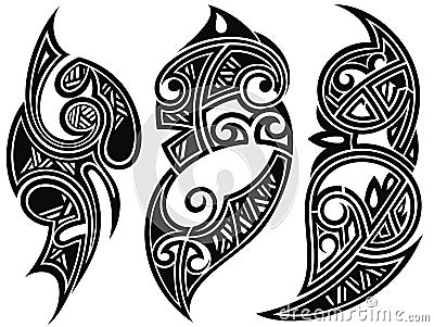 Decorative ornaments. Tattoo vector designs. Vector illustration Vector Illustration