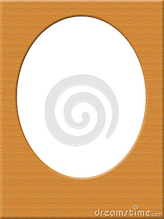 Oval photo frame, wooden background Stock Photo