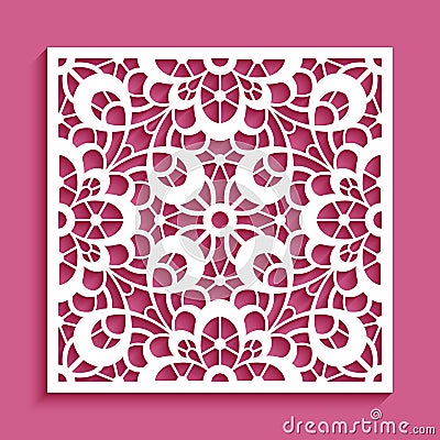 Cutout paper ornament, lace pattern Vector Illustration