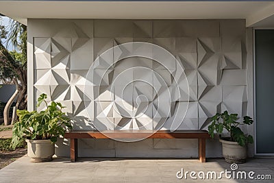 Decorative panels on the house Stock Photo