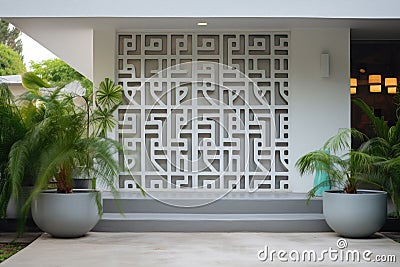 Decorative panels on the house Stock Photo