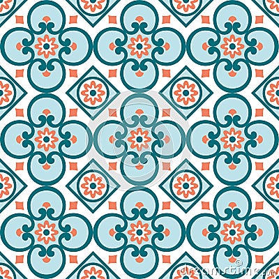 Decorative pattern for the background, tile and textiles. Vector Illustration