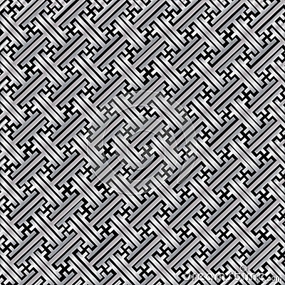 Decorative pattern, sayagata style, gradient grei colors elements on black background. Vector abstract geometric background. Vector Illustration