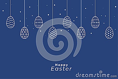 Decorative patterned easter day eggs background design Vector Illustration