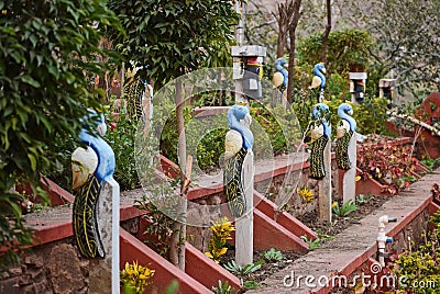 Decorative Peacock at Rajiv Gandhi Park in Udaipur, India Stock Photo