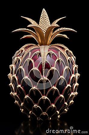 decorative pineapple made of gold Stock Photo