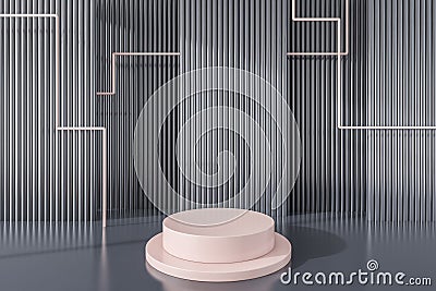 Decorative pink ad space for jewellery with corrugated grey design Stock Photo