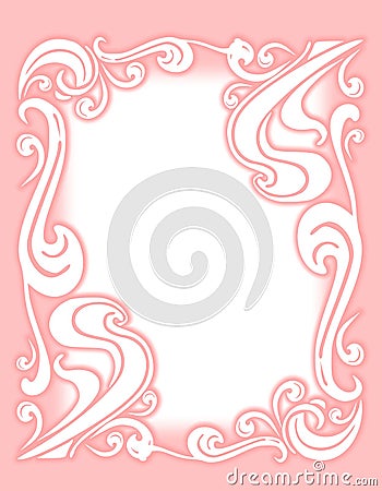 Decorative Pink Flourish Border or Frame Cartoon Illustration