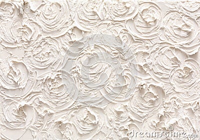 Decorative plaster texture, flower pattern Stock Photo