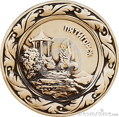 Decorative plate Pyatigorsk Editorial Stock Photo