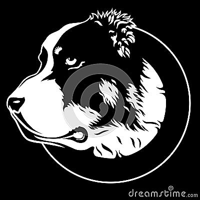 Decorative portrait in profile of dog Central Asian Shepherd Dog Alabai Vector Illustration