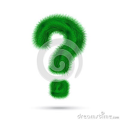 Decorative question sign of fir tree. Vector Illustration