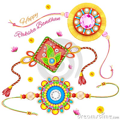 Decorative Rakhi for Raksha Bandhan Vector Illustration