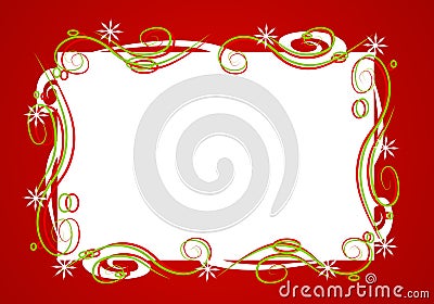 Decorative Red Christmas Frame Cartoon Illustration