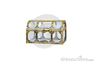 Decorative retro chest. White isolate Stock Photo