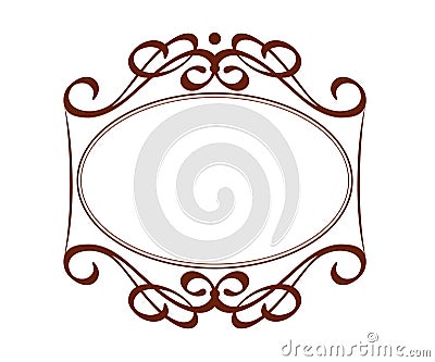 Decorative retro frames .Vector illustration. Brown . Vector Illustration