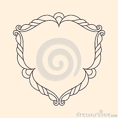 Decorative retro frames .Well built for easy editing.Vector illustration. Brown . Vector Illustration