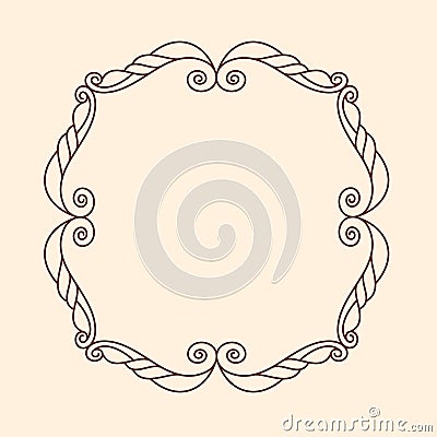 Decorative retro frames .Well built for easy editing.Vector illustration. Brown . Vector Illustration