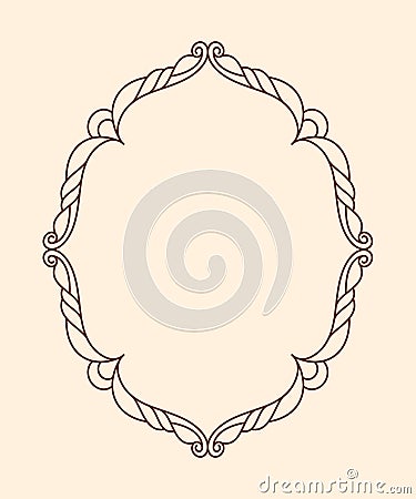 Decorative retro frames .Well built for easy editing.Vector illustration. Brown . Vector Illustration