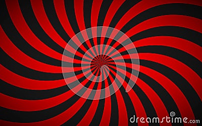 Decorative retro red spiral background, swirling radial pattern Vector Illustration