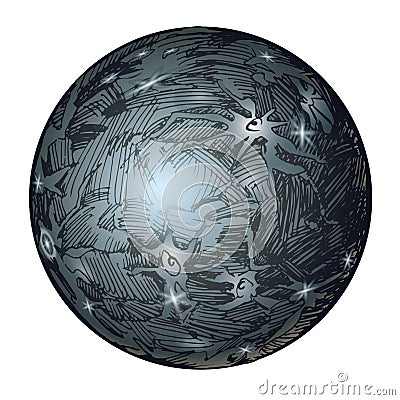 Decorative satellite or planet of the Solar system, Callisto, Ganymede Cartoon Illustration