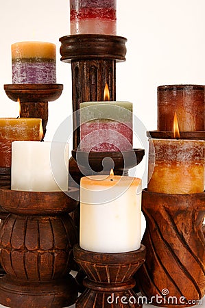 Decorative Scented Candles Stock Photo