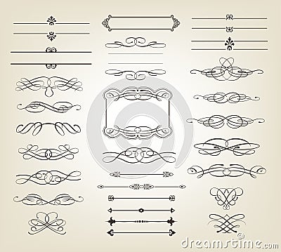 Decorative scrolls and banners Vector Illustration