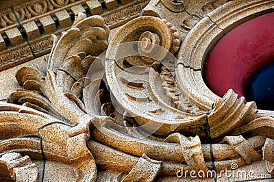 Decorative Scrollwork on Train Depot Stock Photo