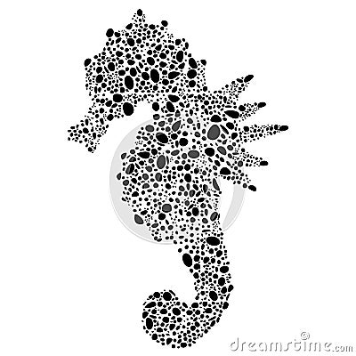 Mosaic seahorse Vector Illustration