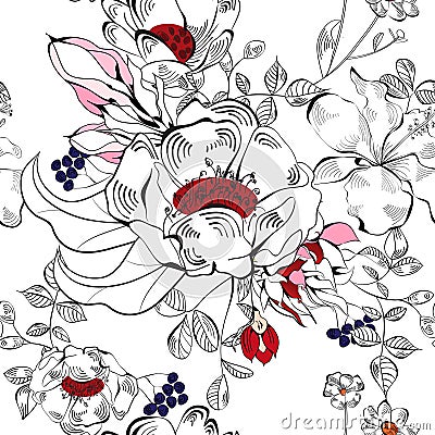 Decorative seamless wallpaper Vector Illustration