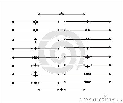 Decorative separator line set Vector Illustration