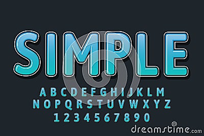 Decorative simple Font and Alphabet vector Vector Illustration