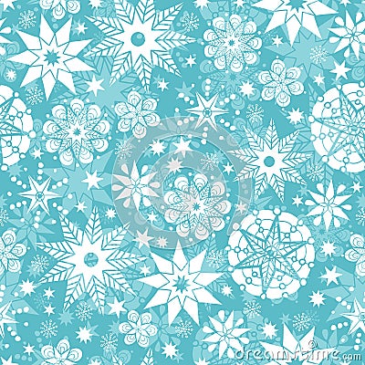 Decorative Snowflake Frost Seamless Pattern Vector Illustration