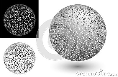 Decorative sphere with engraving Oriental ornate with diamonds and stars. Design element for banner decoration. Easy to edit color Vector Illustration
