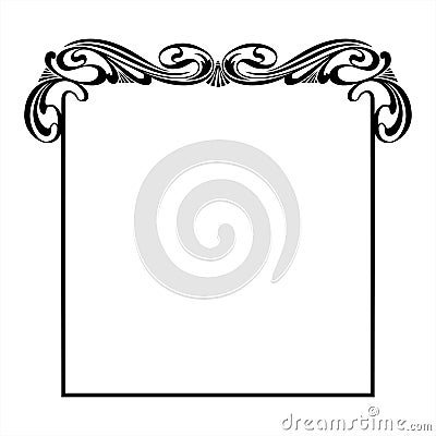 Decorative square frame in the art Nouveau style Vector Illustration