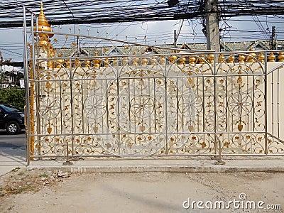 Decorative stainless steel gate Stock Photo